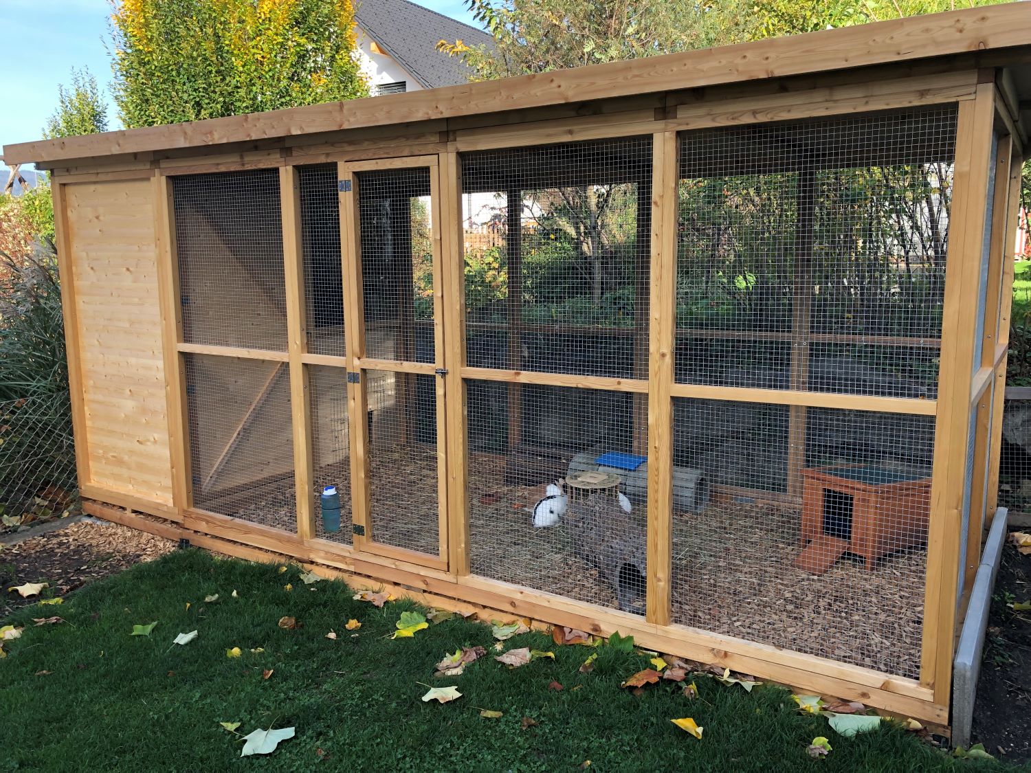 Outdoor Kaninchenstall mit Schutzhaus großes Kaninchengehege mit Schutzhaus