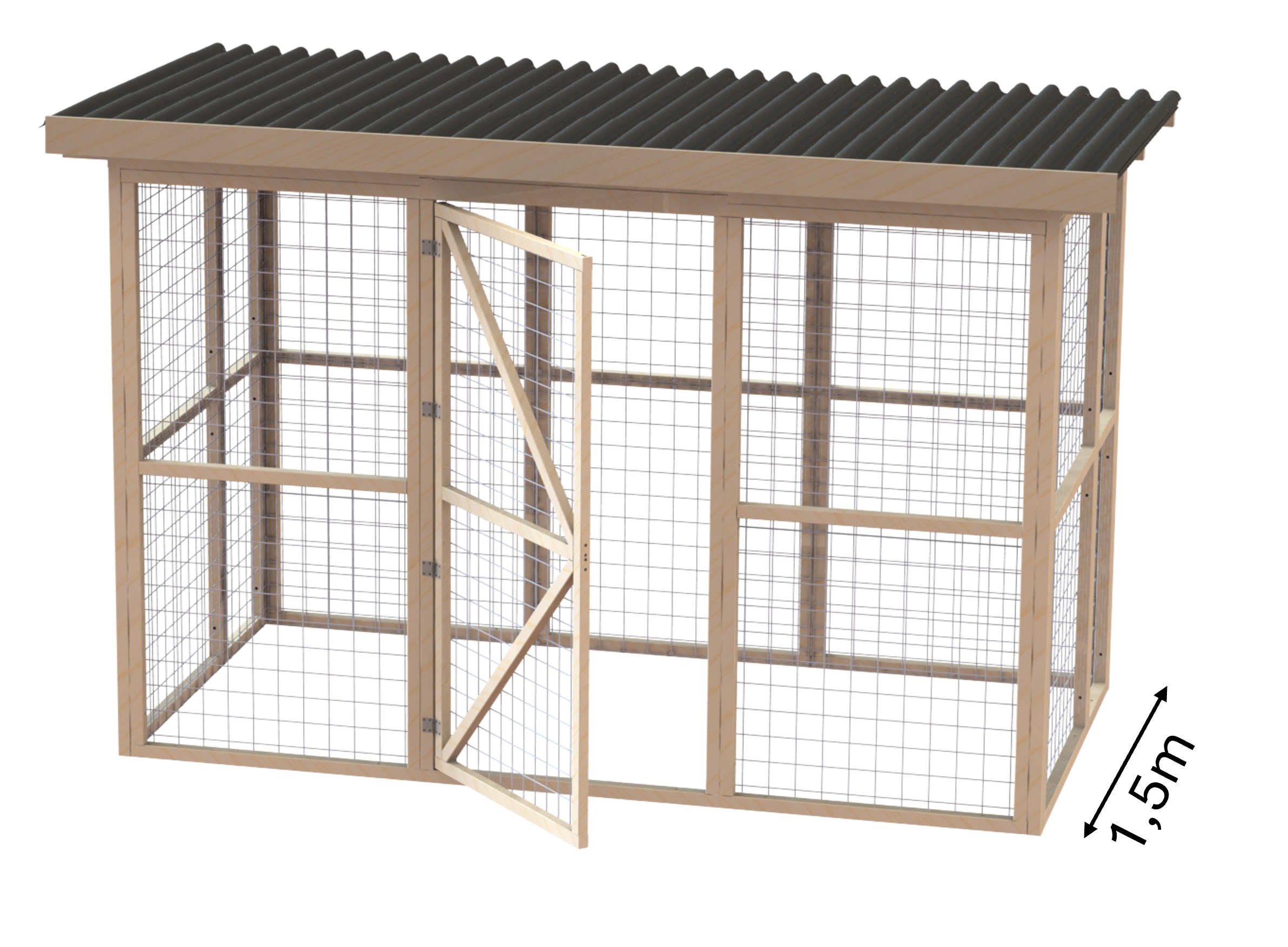 1,5m Tiefe: Gehege / Voliere