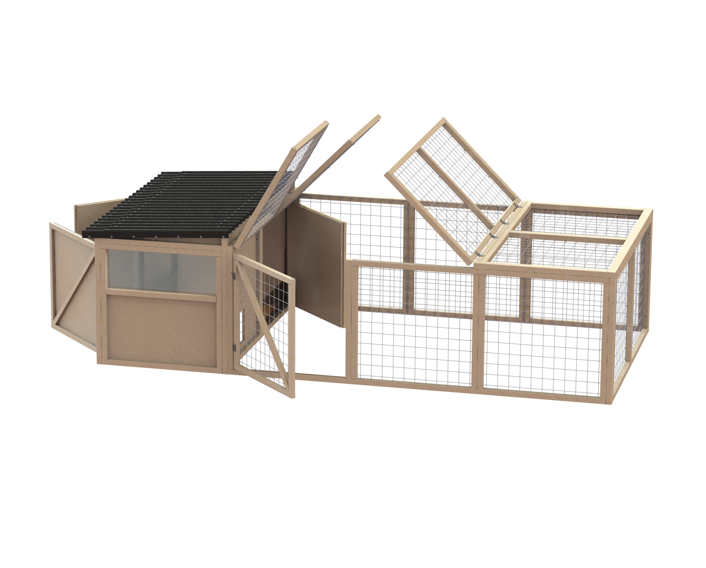 Gehege mit Schutzhaus (1m Höhe)